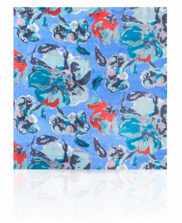 Палантин Женский S30-BIGFLOWER/BLUE